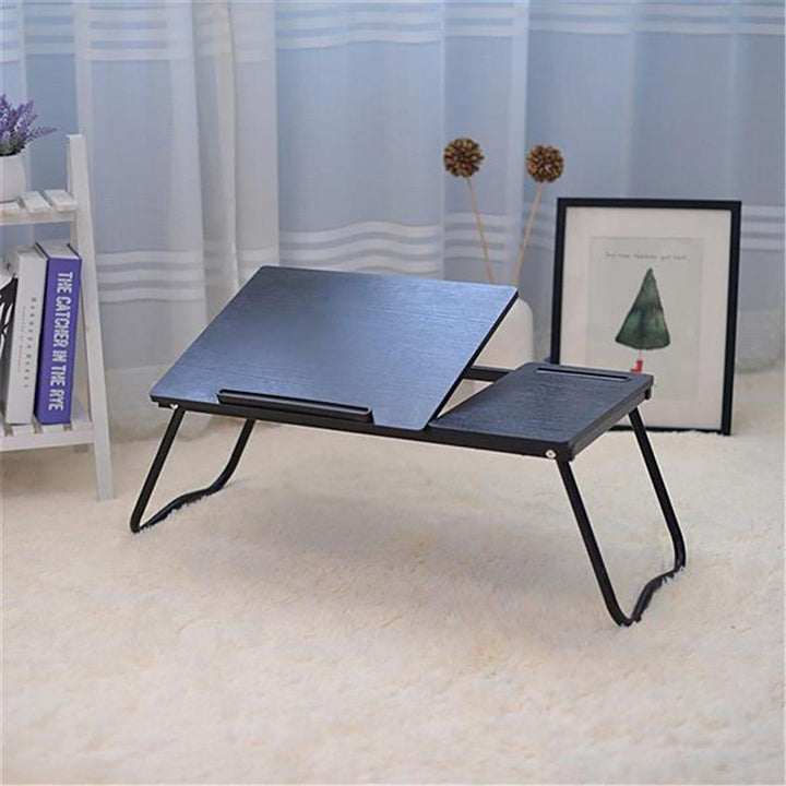 Foldable Bed Tray 26 inches Laptop Desk Adjustable Bed Table with Storage Slots Tablet Phone Holder For Home Office Studying - Trendha