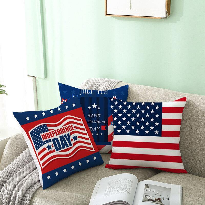 American Independence Day Pillowcase Custom Simple Peach Skin Cushion Cover Sofa Pillowcase Home - Trendha