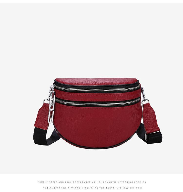 Fashion Lady Leather Diagonal Saddle Bag - Trendha