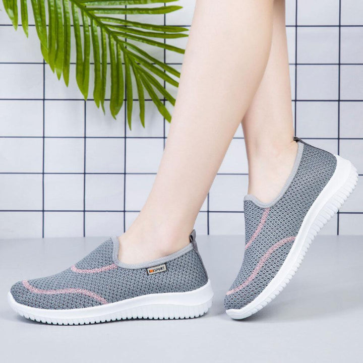 Women Mesh Pattern Lazy Slip On Lightweight Casual Shoes - Trendha