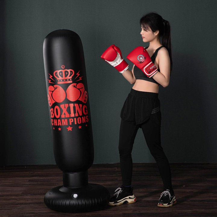 1.6M Free Standing Inflatable Boxing Punch Bag Boxing Kick Training Home Gym Fitness Tools For Adults Kids - Trendha