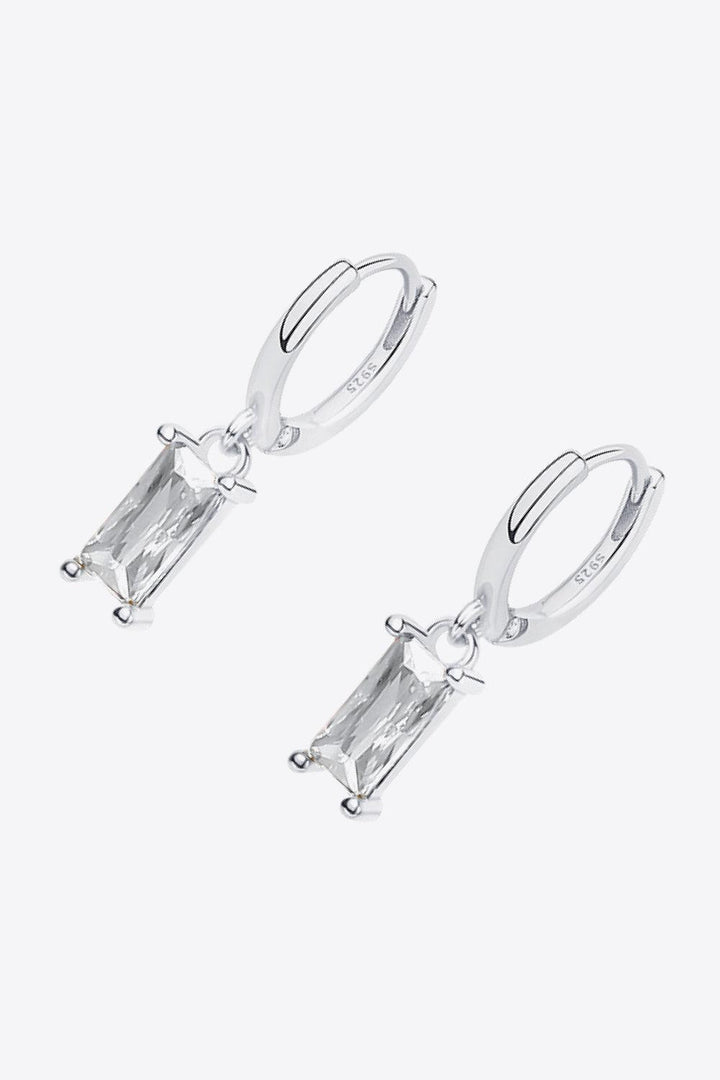 Retro 925 Sterling Silver Cubic Zirconia Drop Earrings - Trendha