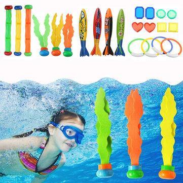 22 Pcs Diving Toys Dive Ring Torpedo Sticks Summer Swimming Recreation Kit Set Underwater Toys - Trendha