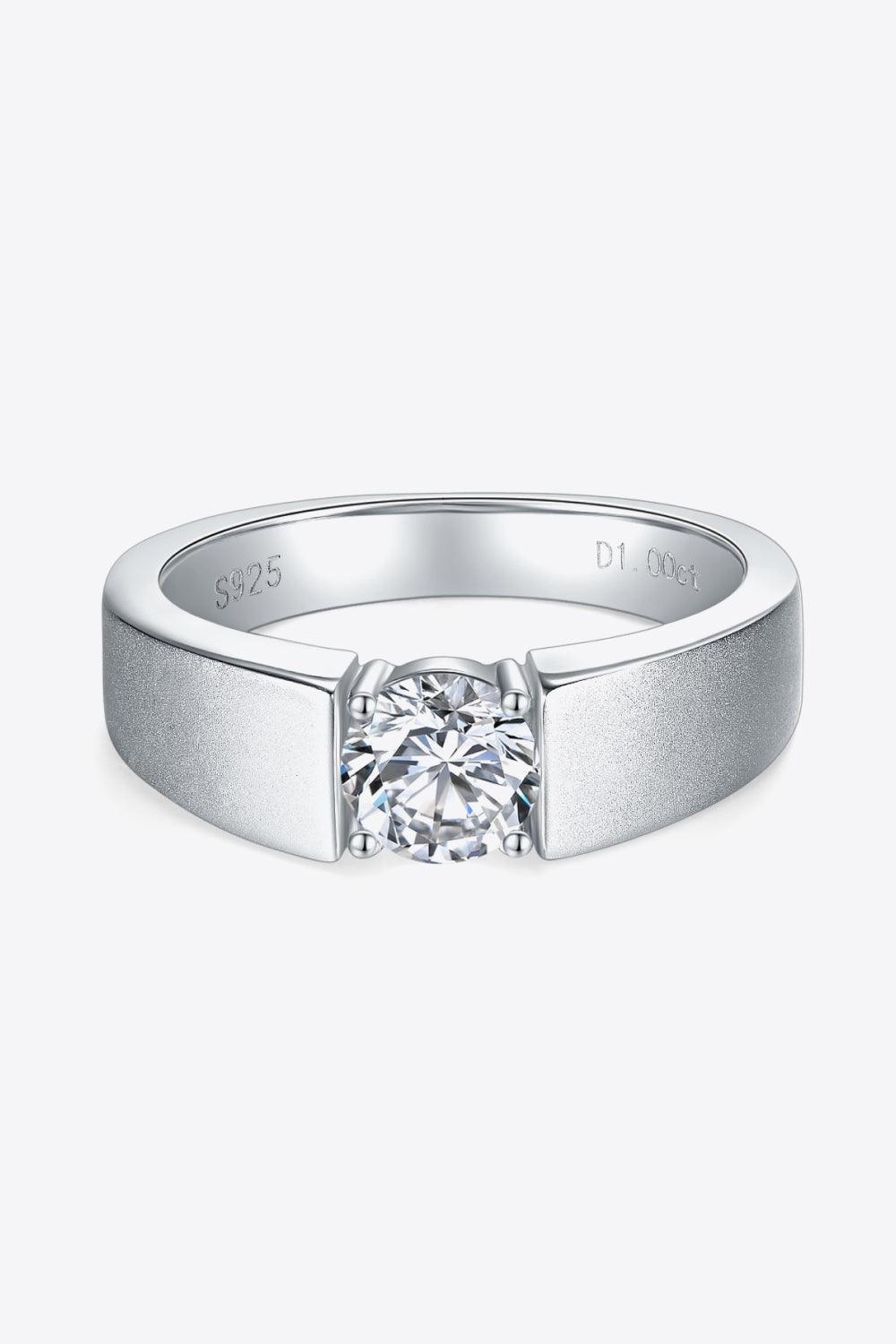 925 Sterling Silver I Carat Moissanite Ring - Trendha