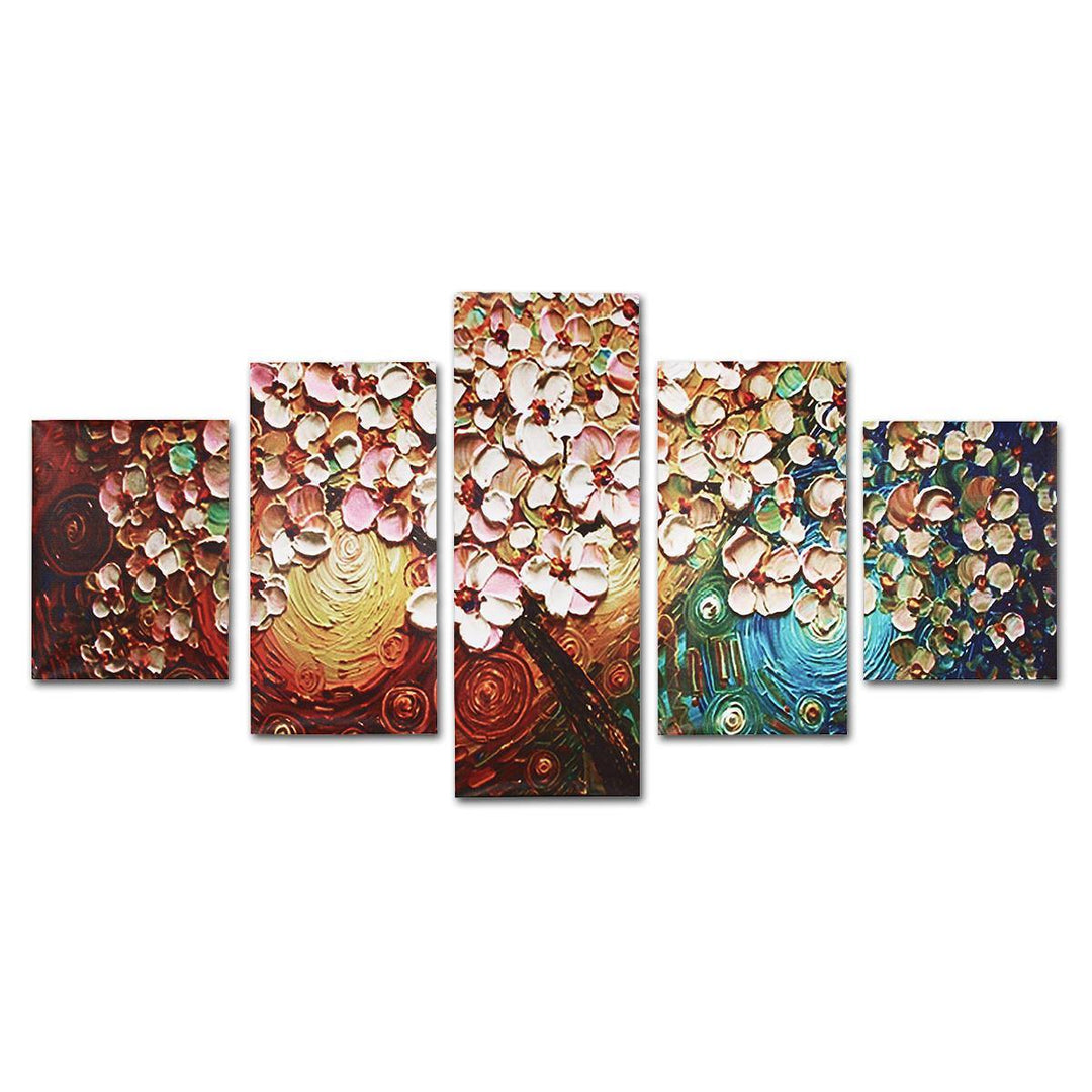 5Pcs Flower Tree Abstract Canvas Print Paintings Pictures Art Home Decor Unframed - Trendha