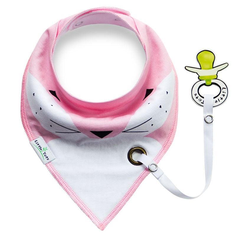 Cotton Baby Bibs with Pacifier Holder - Trendha