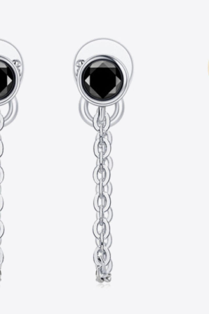 Inlaid Moissanite Chain Earrings - Trendha