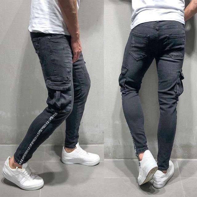 For Men's Hole Small Feet Pants Europe And The United States Foot Zipper Jeans New - Trendha