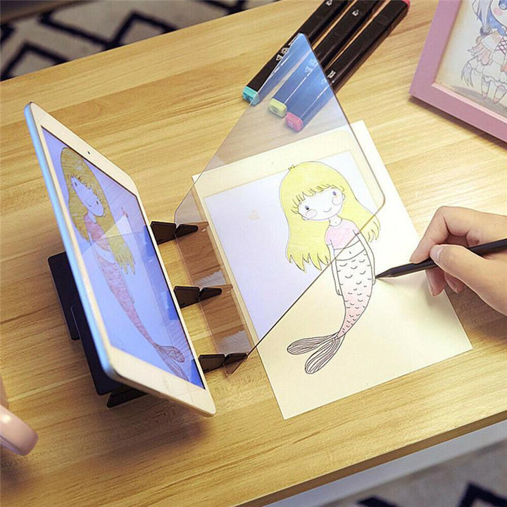 Optical Tracing Plate Board for Drawing, Painting, Sketching - Mirror Reflection Projection Tool - Trendha