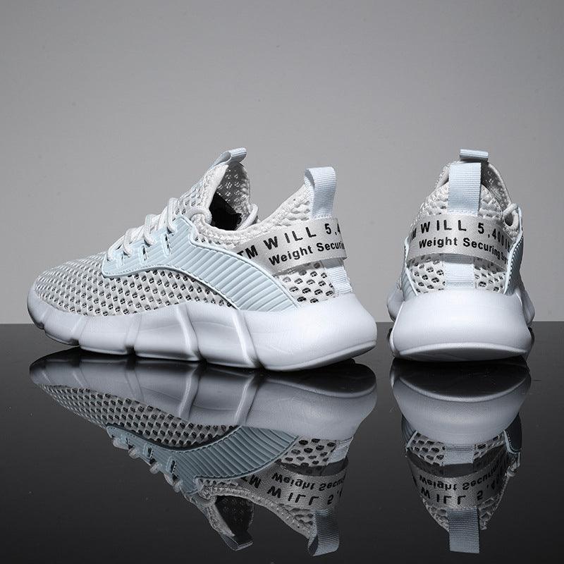 Men's Shoes Hollow Mesh Summer New Sports Shoes Breathable Running Shoes - Trendha