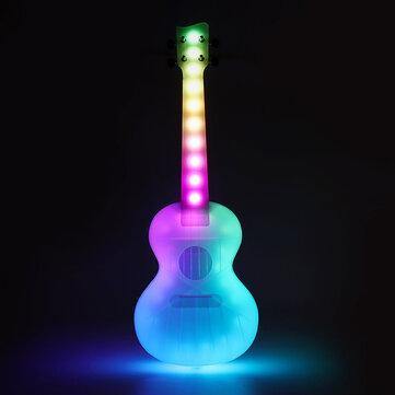 SOLO 23 Inch Concert Unique LED Lighting Smart Ukelele Anti-Broken Polycarbonate Ukulele with Bag - Trendha