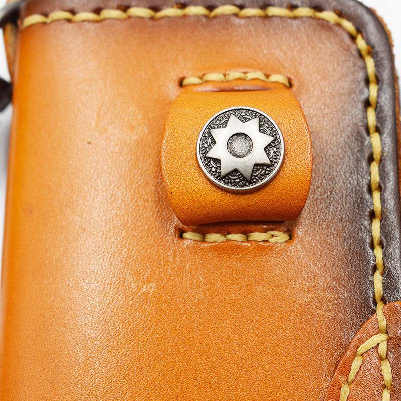 Men Genuine Leather Wear-resistance Embossing Pattern Keychain Bag Wallet - Trendha