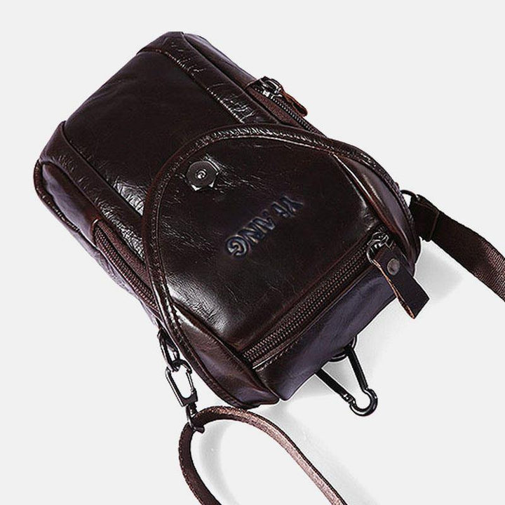Multifunction Small Fashion Waist Bag Men Leather Belt Phone Bag Single Shoulder bag Crossbody Bag - Trendha