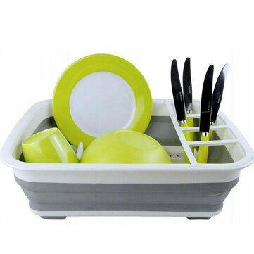 Foldable Dish Drain Rack Kitchen Desktop Storage Shelf Dish Spoon Chopsticks Fork Cup Holder Organizer - Trendha
