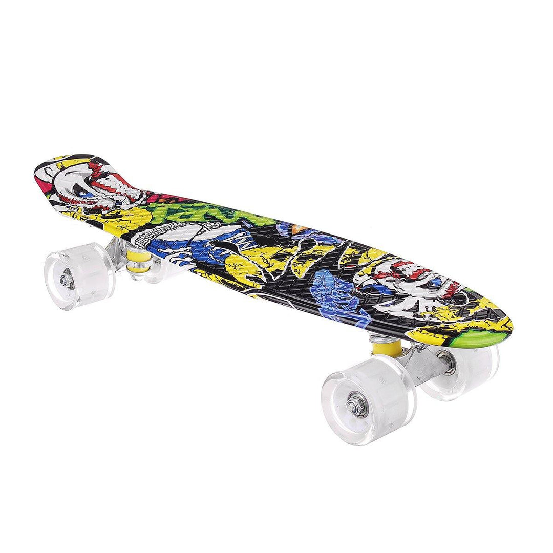 22 Junior Youth Skateboard Mini Standard Skate board with High Rebound LED Flashing PU Wheels Long board Gift for Beginners Gift for Children Adults - Trendha