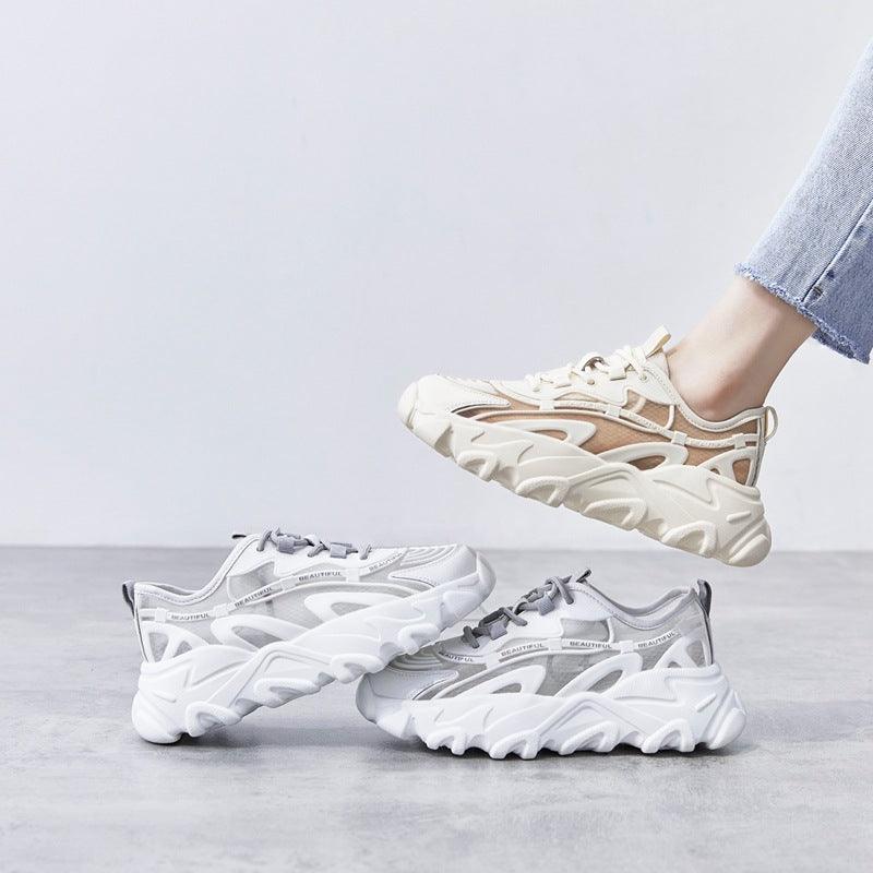 Comfortable White Shoes, Thick-soled Platform Platform Daddy Shoes