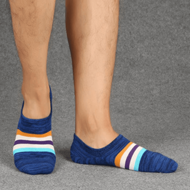 Men Combed Cotton Athletic Sock with Silicone Slip - Trendha