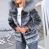 Ladies winter velvet coat faction overcomes - Trendha
