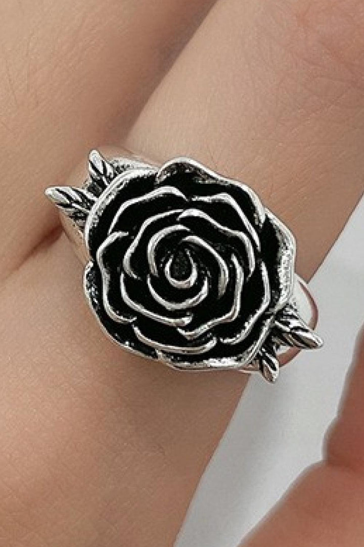 Rose 18K Silver-Plated Ring - Trendha