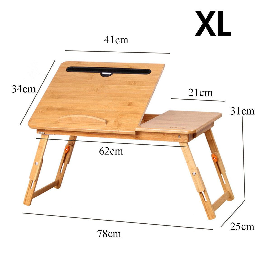 Wooden Laptop Desk Portable Folding Desk Sofa Bed Notebook Stand Study Table with Drawer + Cup Holder + Phone/Tablet Slot - Trendha