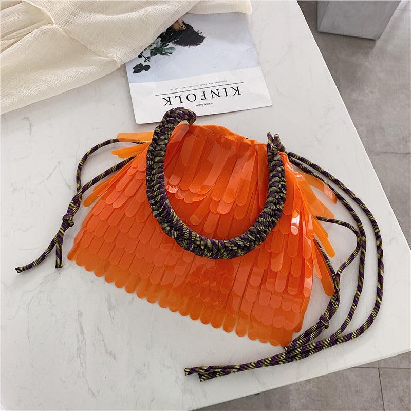 All-match shoulder messenger bag hit color jelly bag - Trendha