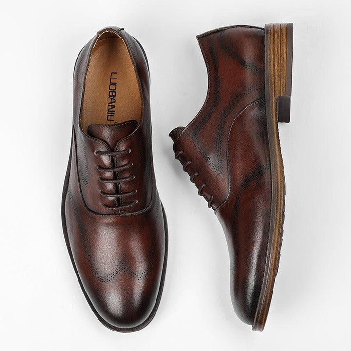 Men's Low-top Business Dress Shoes British Retro Polished Color - Trendha