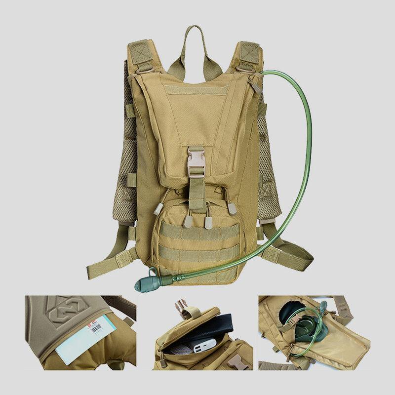 Men Oxford Cloth Tactical Camouflage Outdoor Riding Climbing Sport Water Bottole Pocket Backpack - Trendha
