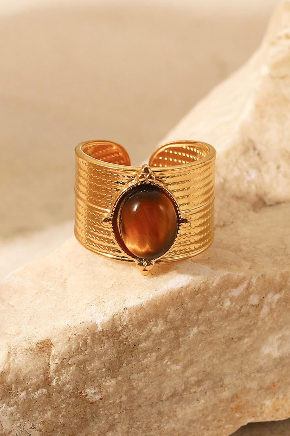 18K Gold-Plated Wide Open Ring - Trendha