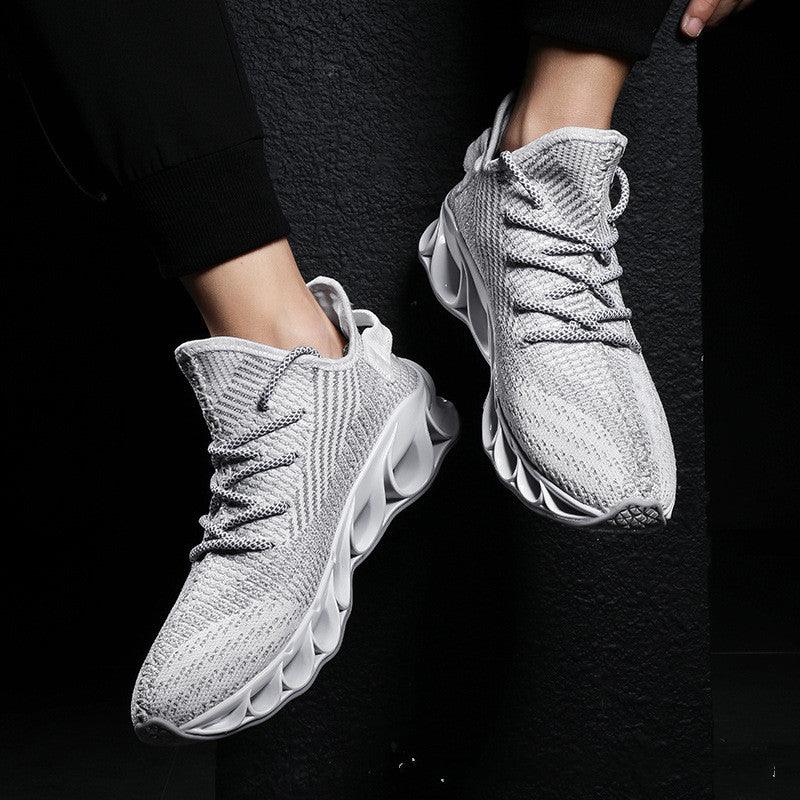 Flying Woven Fabric Breathable Sneakers, Hollow Casual Shoes, Large Size Shoes - Trendha