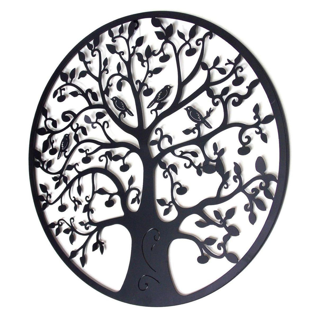 Round Wall Hanging Decorations Diameter 60cm Tree of Life Iron Art Home Hanging Ornament - Trendha