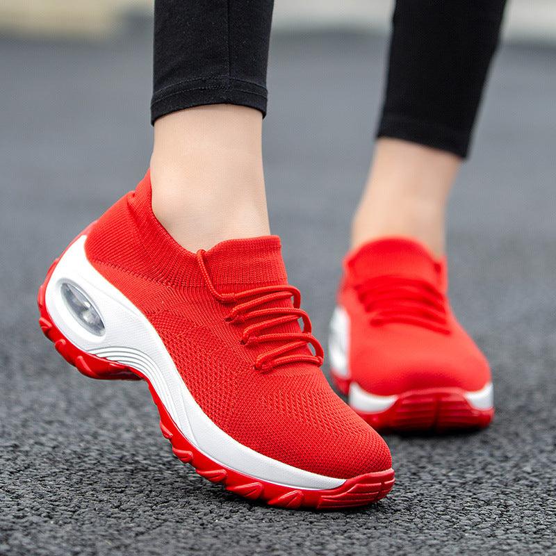 Sports shoes women flying knit socks shoes shaking shoes - Trendha