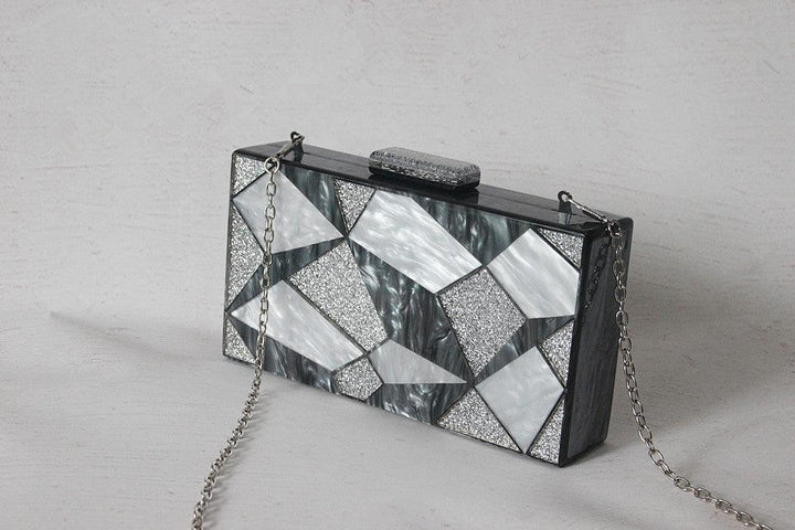 Fashion Black And White Contrast Acrylic Clutch - Trendha