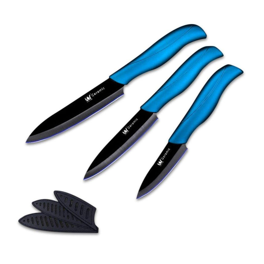 XYJ 3PCS Ceramic Knife Set 3" 4" 5" Kitchen Knife Set Vegetable Cutter Slicing Knife Utility Knife Paring Knife - Trendha