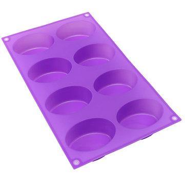 8-Cavity Oval Soap Mold Silicone Chocolate Mould Tray Homemade Muffin Making Tool Baking Mould - Trendha