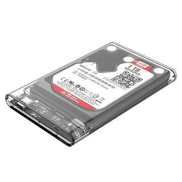 ORICO 2.5 Inch Transparent Type-C Hard Drive Enclosure USB3.1 to SATA3.0 External SSD HDD Case Tool Free 2139C3-G2-CR - Trendha