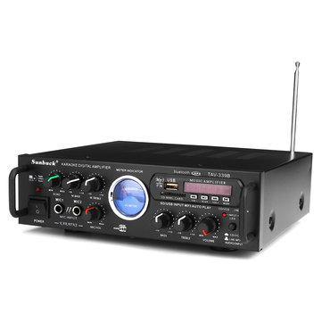 Sunbuck TAV-339B 110V bluetooth 600w Karaoke Power Stero Amplifier With VU Meter FM 2 Ch USB SD - Trendha