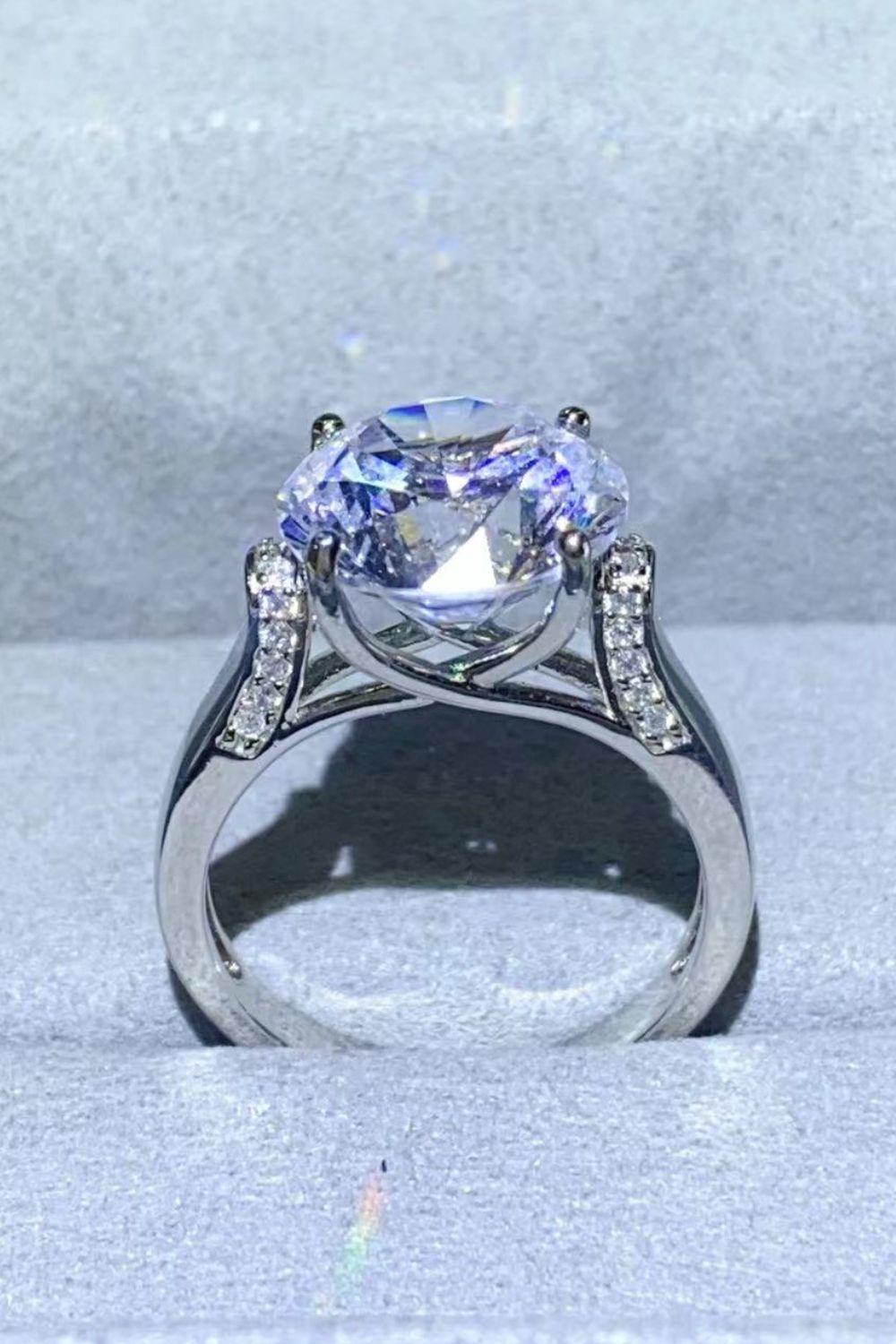 5 Carat Moissanite Platinum-Plated Ring - Trendha