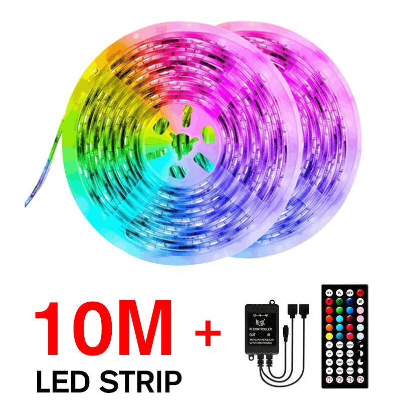 5M/10M 3528 SMD RGB LED Strip Light Sync Music Control Non-waterproof String Lamp+ 44Keys IR Remote Controller - Trendha