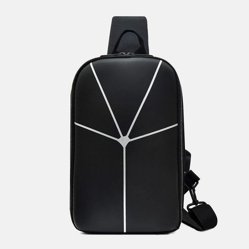 Men Nylon Casual Outdoor Sport Solid Color Chest Bag Crossbody Bag - Trendha
