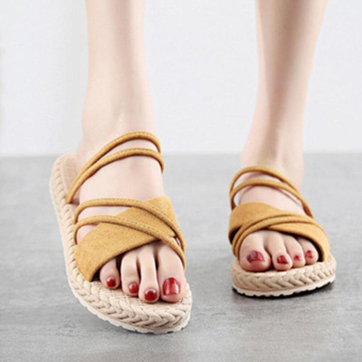Women Solid Color Suede Soft Bottom Flats Slippers - Trendha