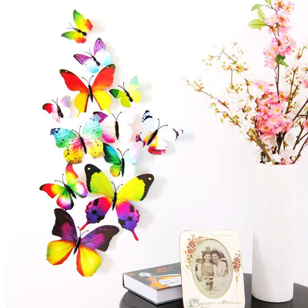 12pcs 3D Butterfly Design Decal Art Wall Stickers Room ations Home - Trendha