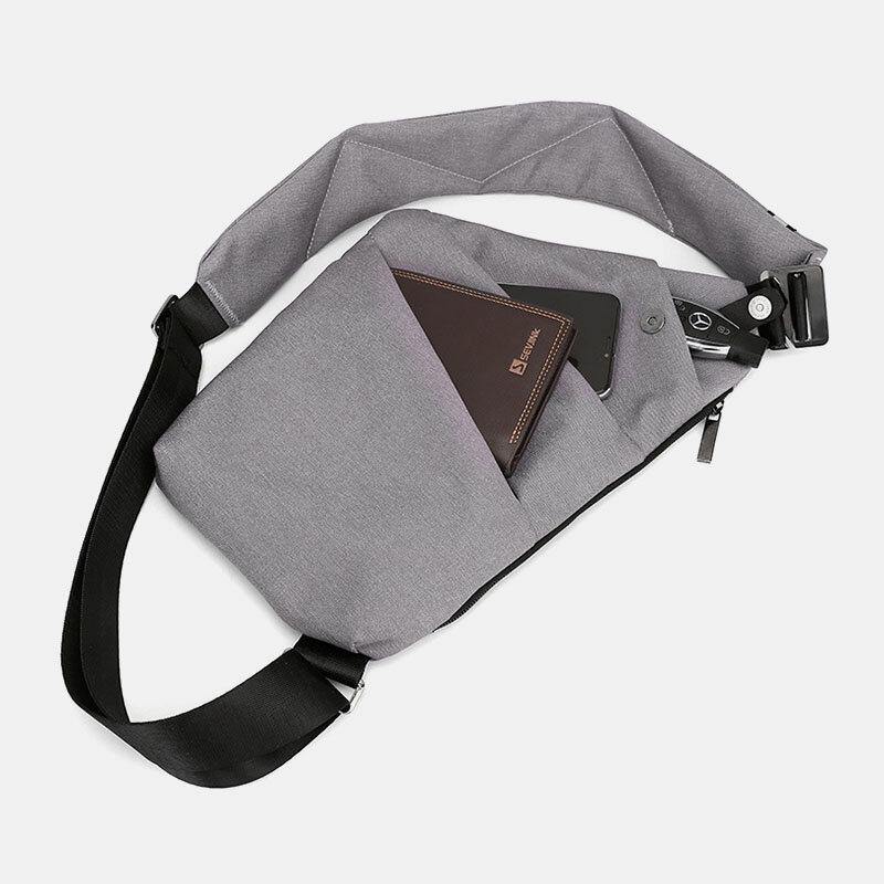 Men Luminous Oxford Multi-pockets Large Capacity Anti-theft Waterproof Crossbody Bag Chest Bag Sling Bag - Trendha