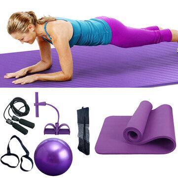 1Set Yoga Balls Yoga Mats Skipping Rope Spring Exercise Elastic Belt Fitness Multi-Function Yoga Fitness Equipment - Trendha