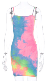 Fluorescent Camouflage Sling Dress - Trendha