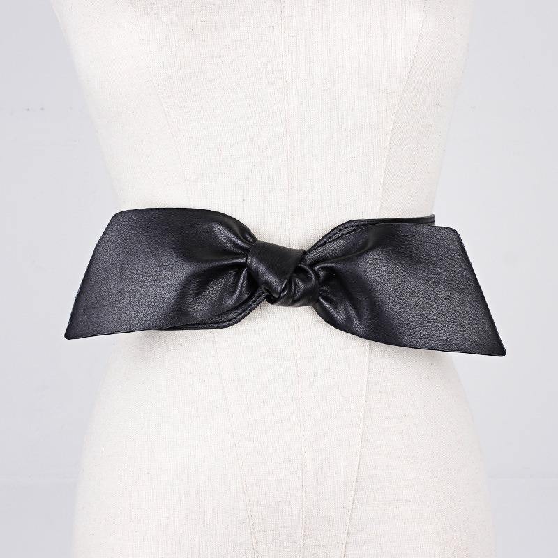 Skirt Decoration Bow PU Belt - Trendha