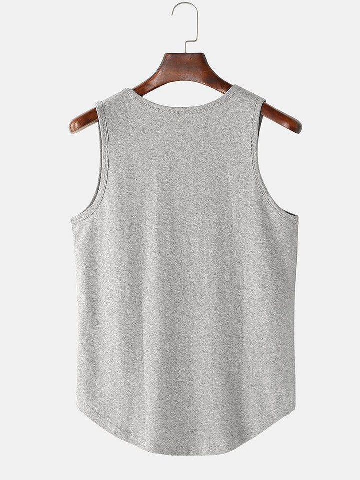 Mens Solid Color Sleeveless Casual Tank Tops - Trendha