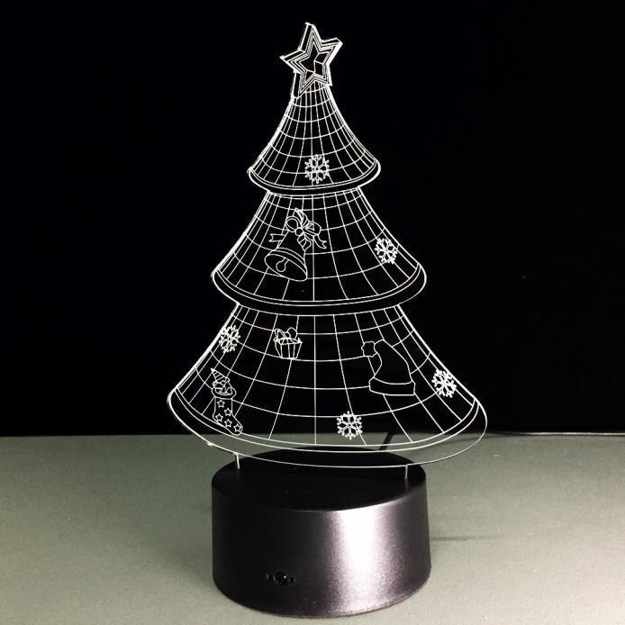 Optical Illusion 3D Christmas Tree Light Decoration - Trendha