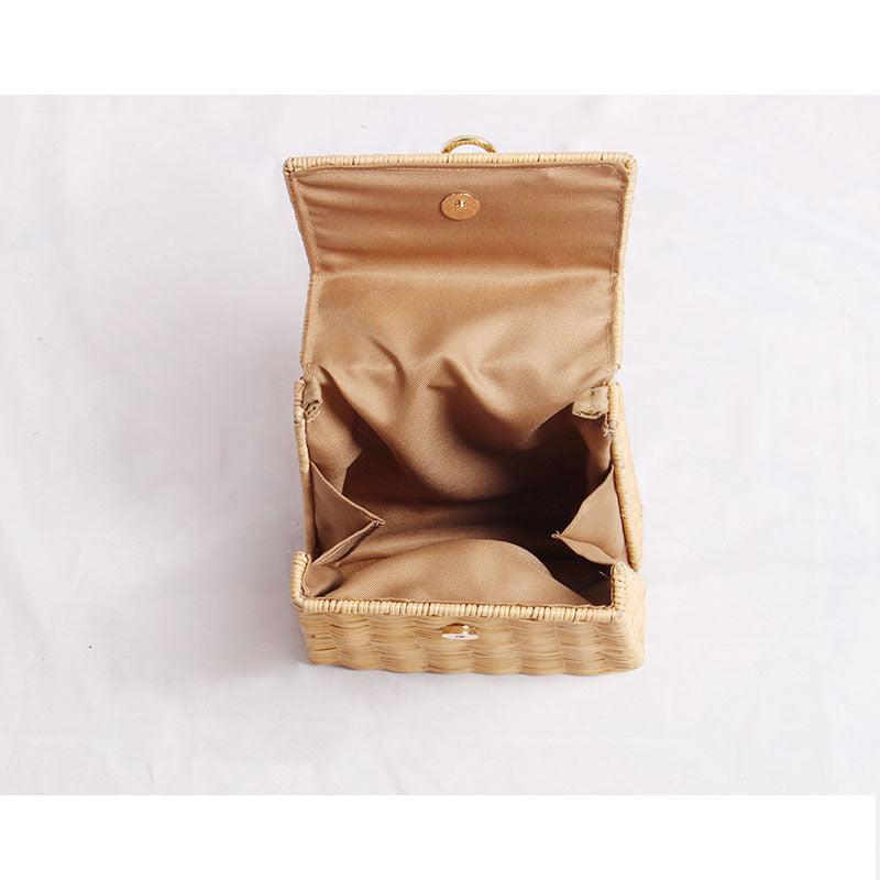 Female retro portable rattan bag - Trendha
