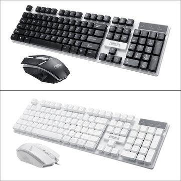 104 Keys USB Wired Gaming Keyboard and 2400 DPI Gaming Mouse Set RGB Backlight for Laptop Computer PC - Trendha