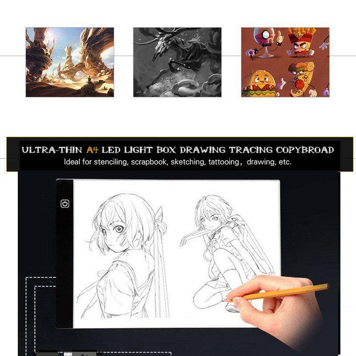 A4/A5 LED Drawing Boards Tracing Board Copy Pads LED Drawing Tablet Plate Art Writing Table Stepless Dimming Artcraft Light Box - Trendha